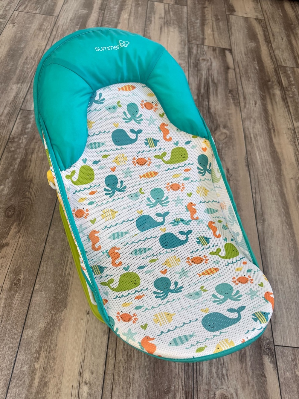 Summer Infant Teal Ocean Print Baby Bath Support